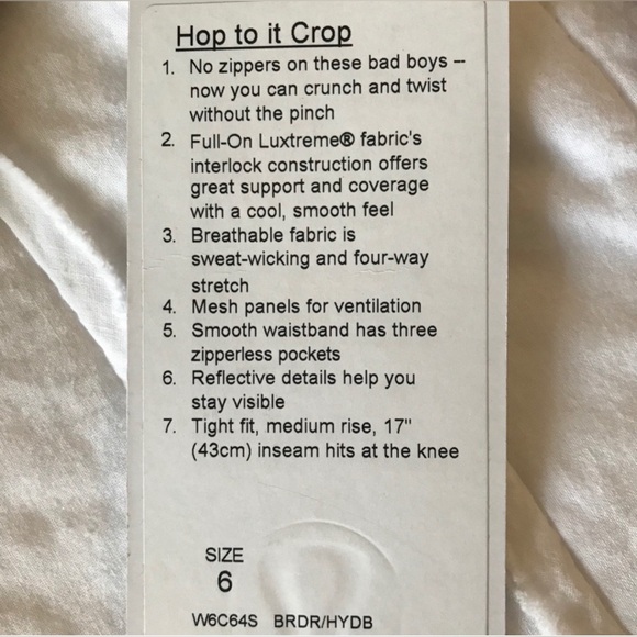 Lululemon Hop to it Crop - Picture 7 of 8